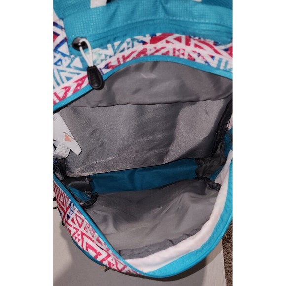 High Sierra Hiking Backpack Suspension System Teal Pink White Geometric Pattern - Picture 12 of 16